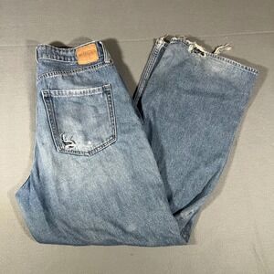 Hollister Ultra High Rise Baggy Jeans Women's Size 10 Reg Distressed Frayed Hem